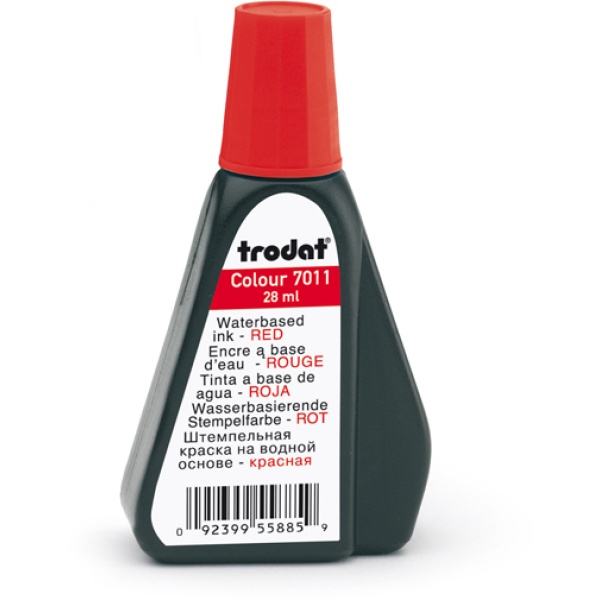 Inchiostro rosso 28ml per timbro in gomma 7011 trodat - Z12499