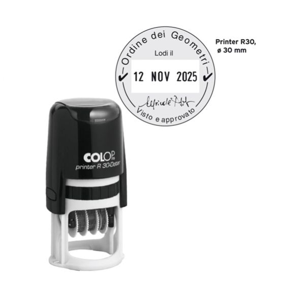Timbro datario r30 diam. 30mm autoinchiostrato colop - Z12526