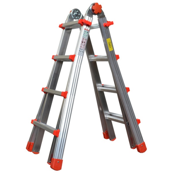 Scala telescopica alluminio 8+8 gradini squadra - Z12680