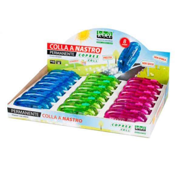 80650 display 18 pz. colla a nastro plus 8 mt. lebez - Z12707
