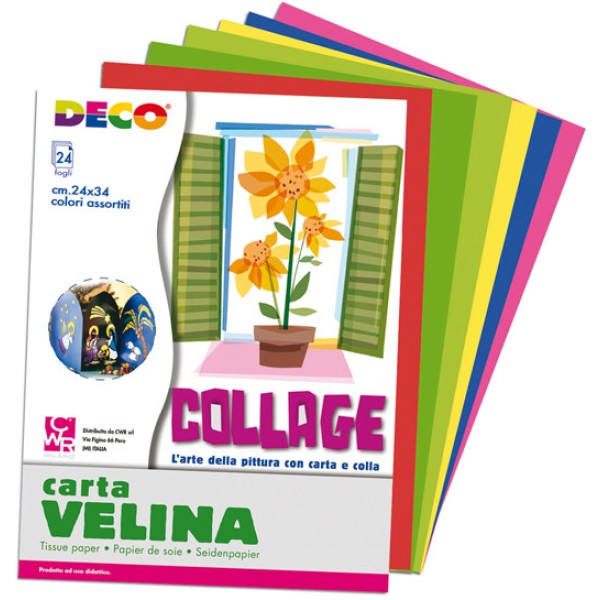 ALBUM DI CARTA VELINA 24FG 24X34CM COLORI ASSORTITI CWR - Z12940