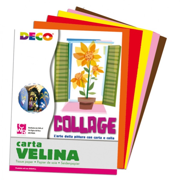 BUSTA DI CARTA VELINA 25FG 50X76CM 5 COLORI CALDI ASSORTITI CWR - Z12941