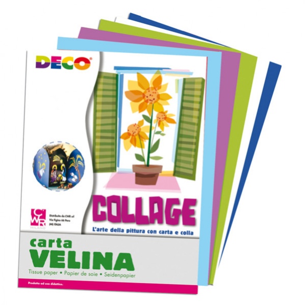 BUSTA DI CARTA VELINA 25FG 50X76CM 5 COLORI FREDDI ASSORTITI CWR - Z12942