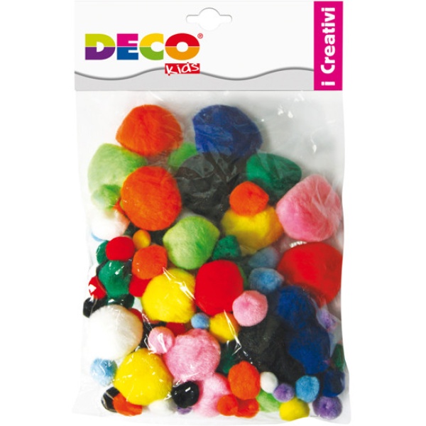 POMPONS BUSTA DA 40PZ COLORI ASSORTITI CWR - Z12945