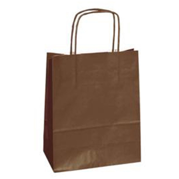 25 SHOPPERS CARTA KRAFT 26X11X34.5CM TWISTED MARRONE - Z13077