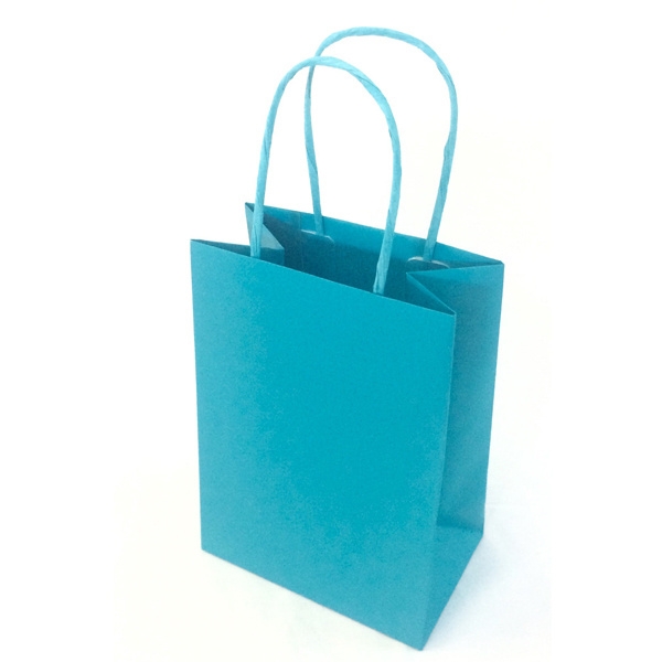 25 SHOPPERS CARTA KRAFT 14X9X20CM TWISTED TURCHESE - Z13080