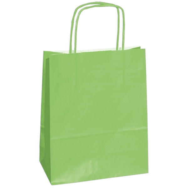 25 shoppers carta kraft 14x9x20cm twisted verde mela - Z13087
