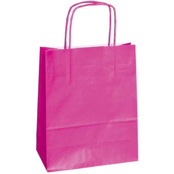 25 shoppers carta kraft 14x9x20cm twisted magenta - Z13090