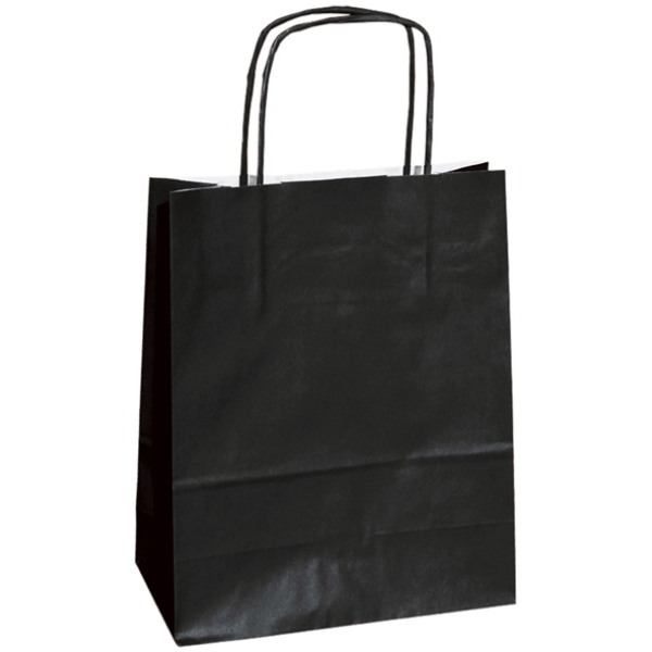 25 shoppers carta kraft 14x9x20cm twisted nero - Z13092
