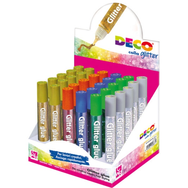 DISPLAY COLLA GLITTER 30 PENNE 10,5ML COLORI ASSORTITI METAL CWR - Z13202