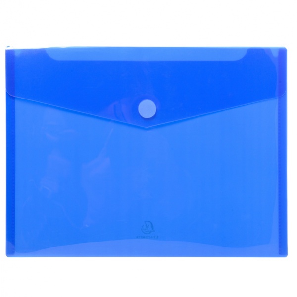 BUSTA A TASCA CON VELCRO IN PP BLU TRASPARENTE F.TO 24X32CM PER A4 EXACOMPTA - Z13233