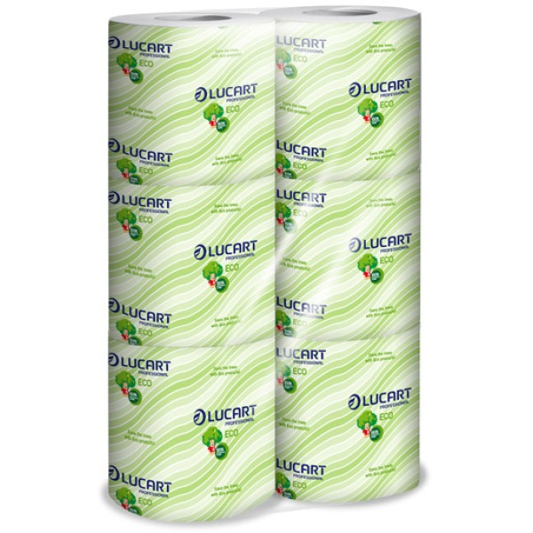 PACCO 2x6 ROTOLI CARTA IGIENICA FASCETTATA 200 STRAPPI ECO LUCART - Z13257