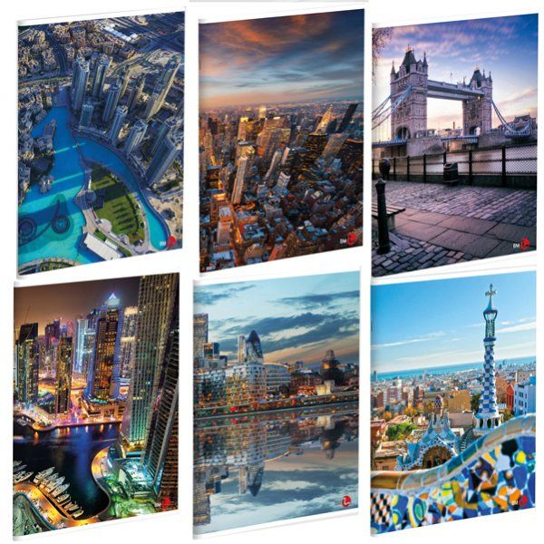 >MAXIQUADERNO A4 40FG+2 80GR RIGO DI 1RIGO C/MARGINE CITTÀ 2018 BM - Z13286