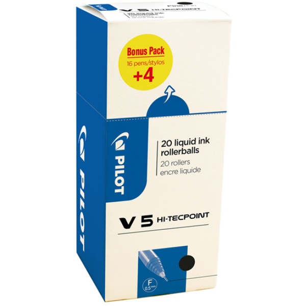Value pack 16+4 roller Hi-Tecpoint V5 0,5mm nero Pilot - Z13407