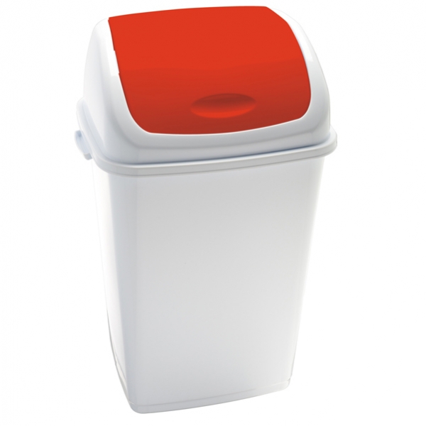 PATTUMIERA A BASCULANTE 50LT RIF BASIC BIANCO/ROSSO - Z13437