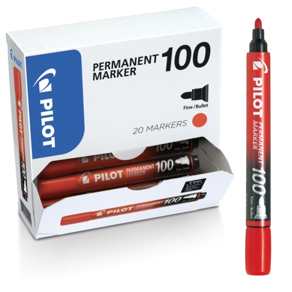 BONUS PACK 15+5 MARCATORE PERMANENTE 100 ROSSO P.TONDA 4.5MM PILOT - Z13605