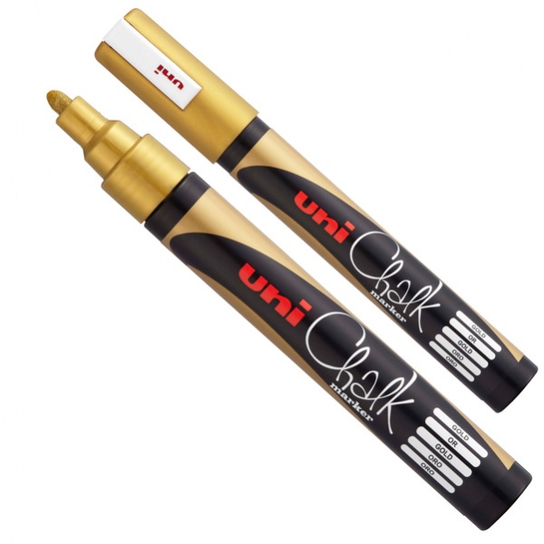 Marcatore a gesso liquido UNI CHALK p.tonda oro UNI MITSUBISHI - Z13622