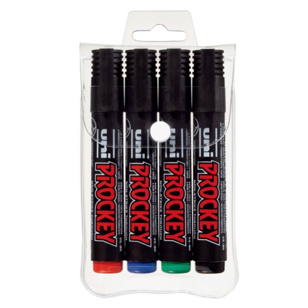 ASTUCCIO 4 MARCATORI UNI PROCKEY M122 P.TONDA COLORI ASSORTITI UNI MITSUBISHI - Z13633