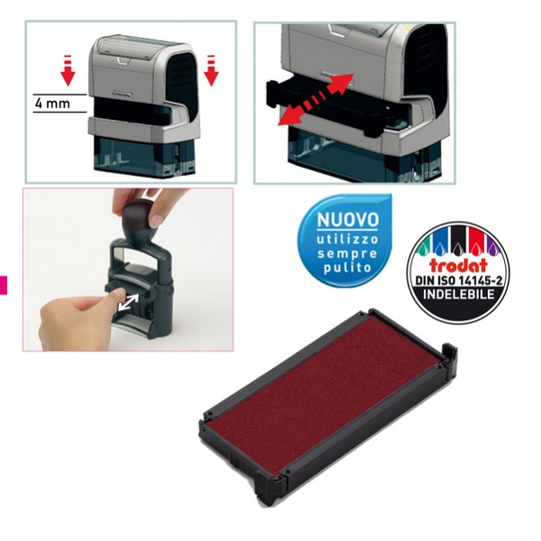BLISTER DA 3 TAMPONI 6/4913 ROSSO TRODAT - Z13826