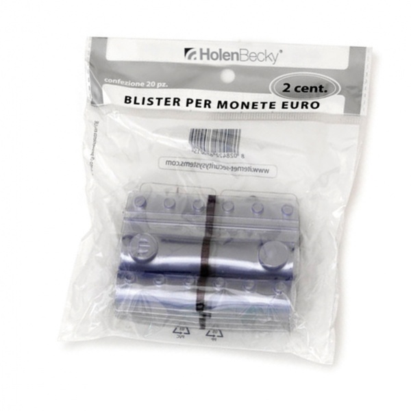 BLISTER 20 PORTAMONETE IN PVC 2CENT GRIGIO - Z13906