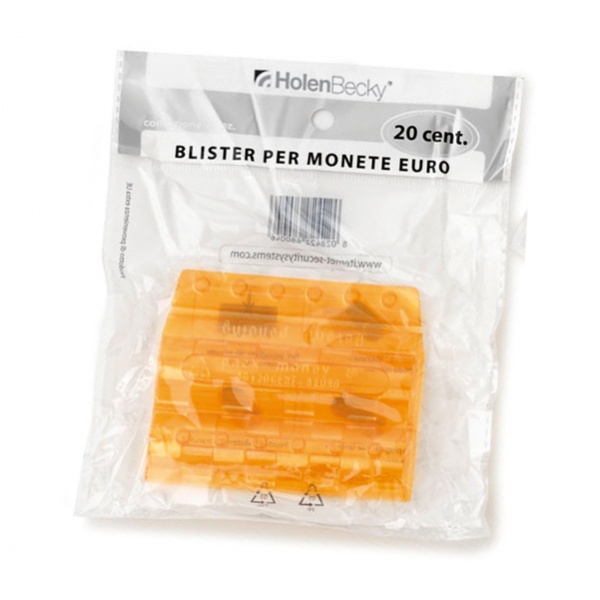 BLISTER 20 PORTAMONETE IN PVC 20CENT ARANCIO - Z13909
