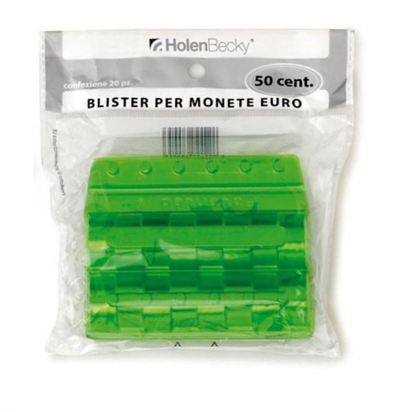 BLISTER 20 PORTAMONETE IN PVC 50CENT VERDE - Z13910