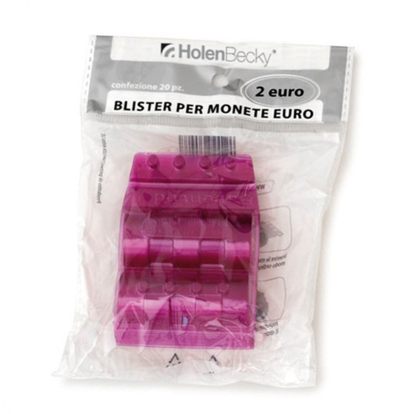 BLISTER 20 PORTAMONETE IN PVC 2EURO VIOLA - Z13912