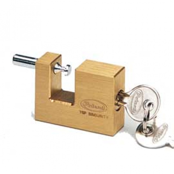 Lucchetto corazzato per saracinesca in ottone massiccio 50MM dim 77X50X16,5mm - Z13968
