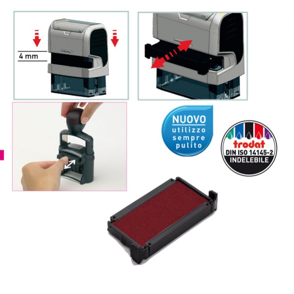 BLISTER DA 3 TAMPONI 6/4910 ROSSO TRODAT - Z15439