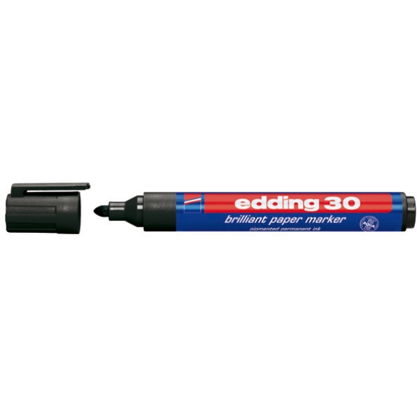 Marcatore edding 30 permanente punta tonda nero - Z15947