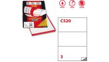 Etichette adesive Markin - 210x99 mm - Nr. etichette / foglio 3 - X210C520 (conf.100)