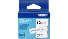 Nastro Brother Btag 135 (BTAG135) bianco-trasparente - B03372