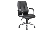 New York Poltrona direzionale con braccioli PU nero - E9349MK - D01539