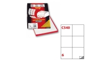 Etichetta adesiva c/540 bianca 100fg A4 105x99mm (6et/fg) markin - Z01445