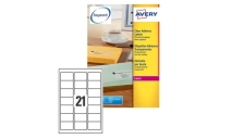 Poliestere adesivo l7560 trasparente 25fg A4 63,5x38,1mm (21et/fg) laser avery - Z01737