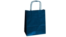 25 shoppers carta kraft 22x10x29cm twisted blu - Z03402