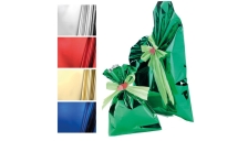 50 buste regalo in ppl metal lucido 16x25cm oro senza patella adesiva - Z05177