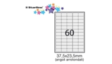 Etichetta adesiva bianca 100fg A4 37,5x23,5mm (60et/fg) angoli tondi starline - Z09104