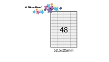 Etichetta adesiva bianca 100fg A4 52,5x25mm (48et/fg) starline - Z09107