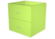 Coppia cassetti per Libreria caselle Maxicube Artexport - 32,5x28,8x32,5 cm - verde neon -  2c MaxC/V