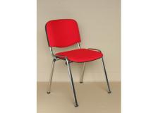 Sedia visitatore Conferenza rossa struttura cromata ignifuga classe CL.1IM - 002/ISOC56V7 - D01571