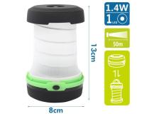 Lanterna LED con gancio, verde, batterie 3*AAA (non incluse) - 102703LWU - O00787