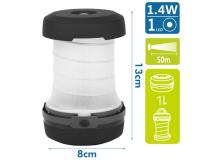 Lanterna LED con gancio, grigio chiaro, batterie 3*AAA (non incluse) - 102703LWV - O01188