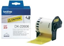 Rotolo etichette Brother DK22606 nero-giallo - U00847