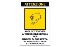 Cartello adesivo 20x30cm 'area sottoposta a videosorveglianza' - Z03258