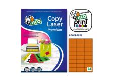 Etichette arancio fluo 70fg A4 24et/fg 70x36 tico - Z03661