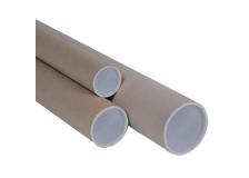 Tubo in cartone avana doppio tappo trasparente 70cm ø10cm - Z10312