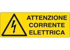 Cartello alluminio 35x12,5cm 'attenzione corrente elettrica' - Z11334